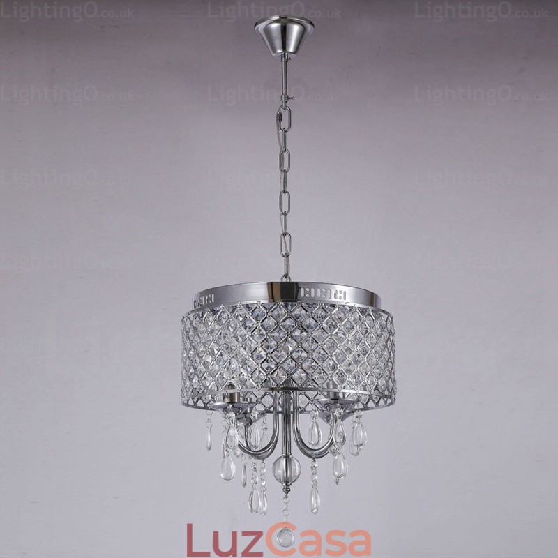 1 luz moderna contemporânea pendente com cúpula de cristal