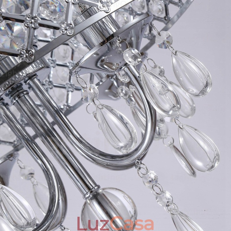 1 luz moderna contemporânea pendente com cúpula de cristal