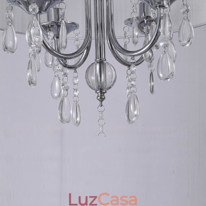 1 luz moderna contemporânea pendente com cúpula de cristal