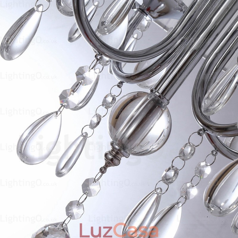 1 luz moderna contemporânea pendente com cúpula de cristal