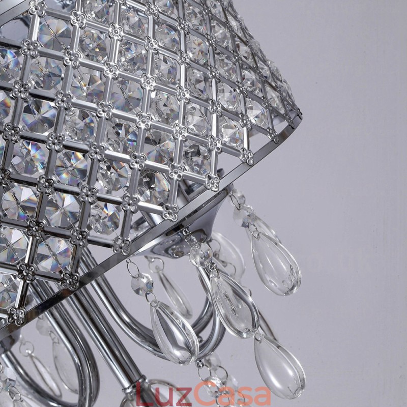1 luz moderna contemporânea pendente com cúpula de cristal