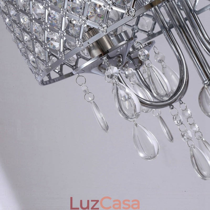 1 luz moderna contemporânea pendente com cúpula de cristal