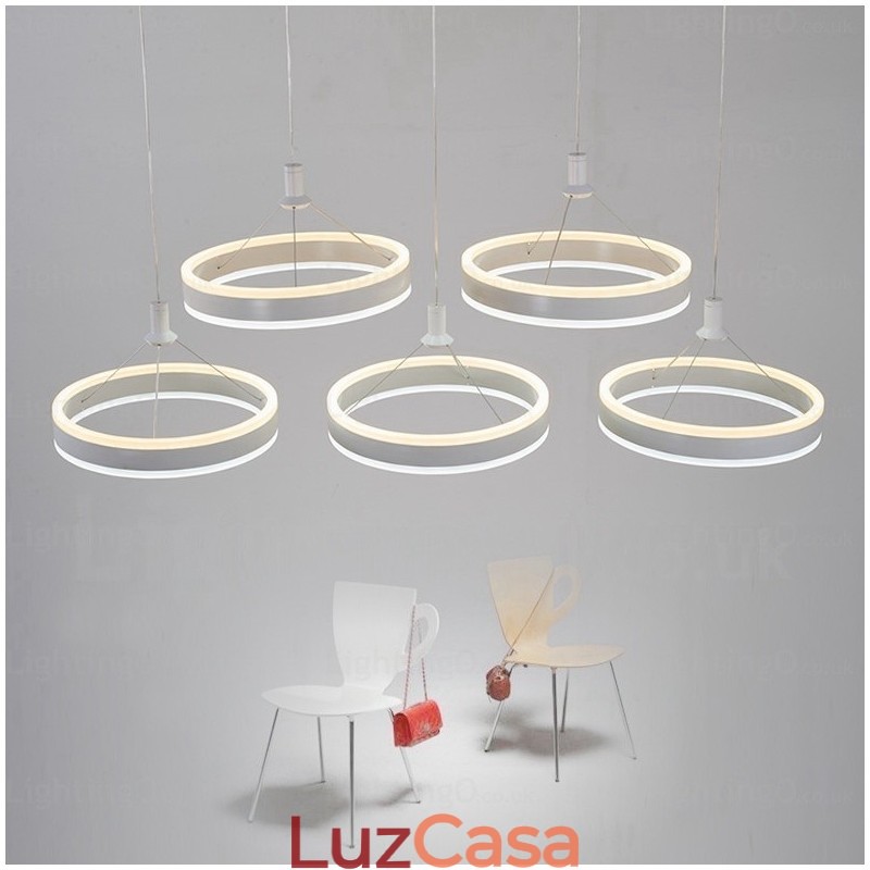 Luminária pendente moderna contemporânea de 2 luzes com cúpula de acrílico