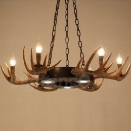 9 Luz Vintage Retro Rústico Chifre Lustre Pendente Luz