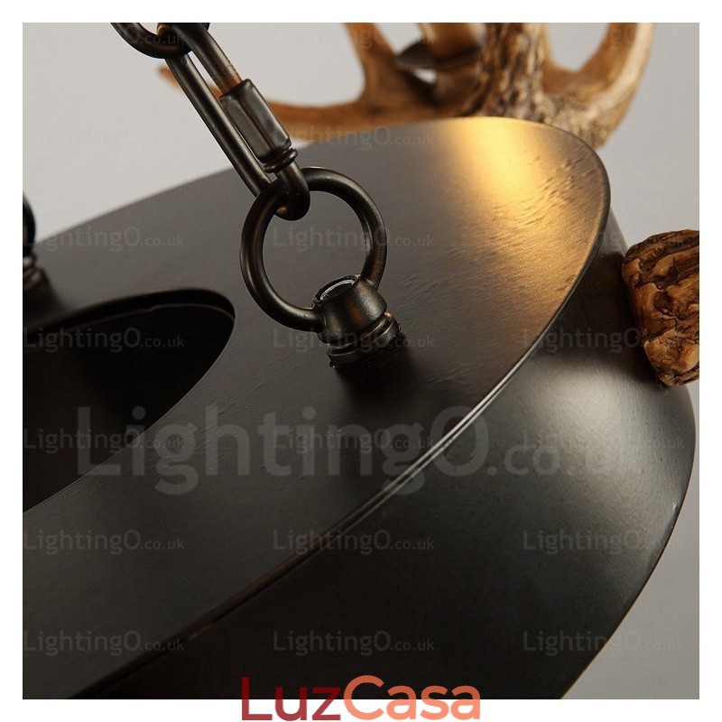 9 Luz Vintage Retro Rústico Chifre Lustre Pendente Luz