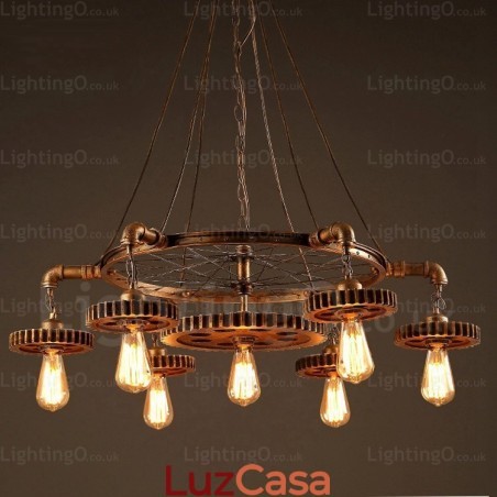 Luminária pendente retrô vintage de 7 luzes Luminária pendente retrô vintage de 7 luzes