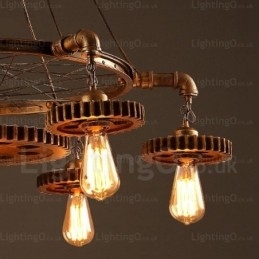 Luminária pendente retrô vintage de 7 luzes