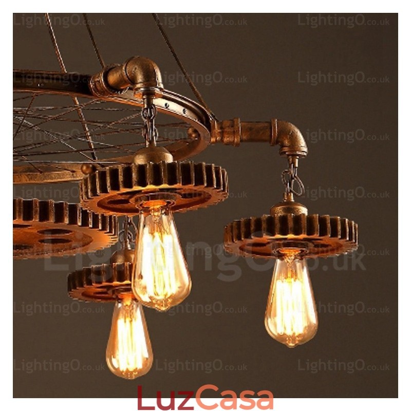Luminária pendente retrô vintage de 7 luzes