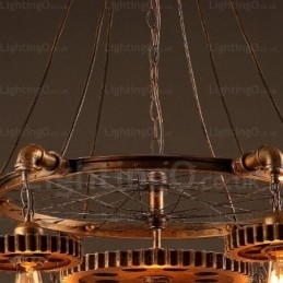 Luminária pendente retrô vintage de 7 luzes