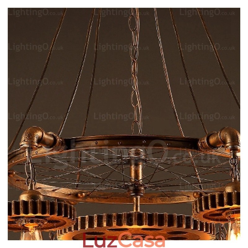 Luminária pendente retrô vintage de 7 luzes