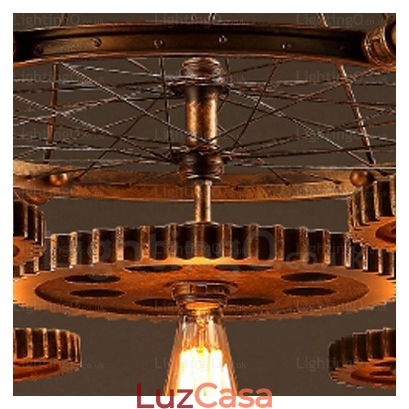Luminária pendente retrô vintage de 7 luzes