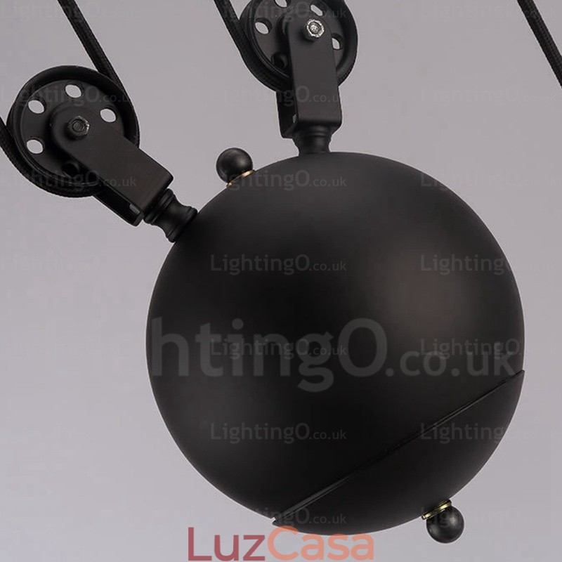 Luminária pendente moderna contemporânea de 2 luzes com cúpula de vidro