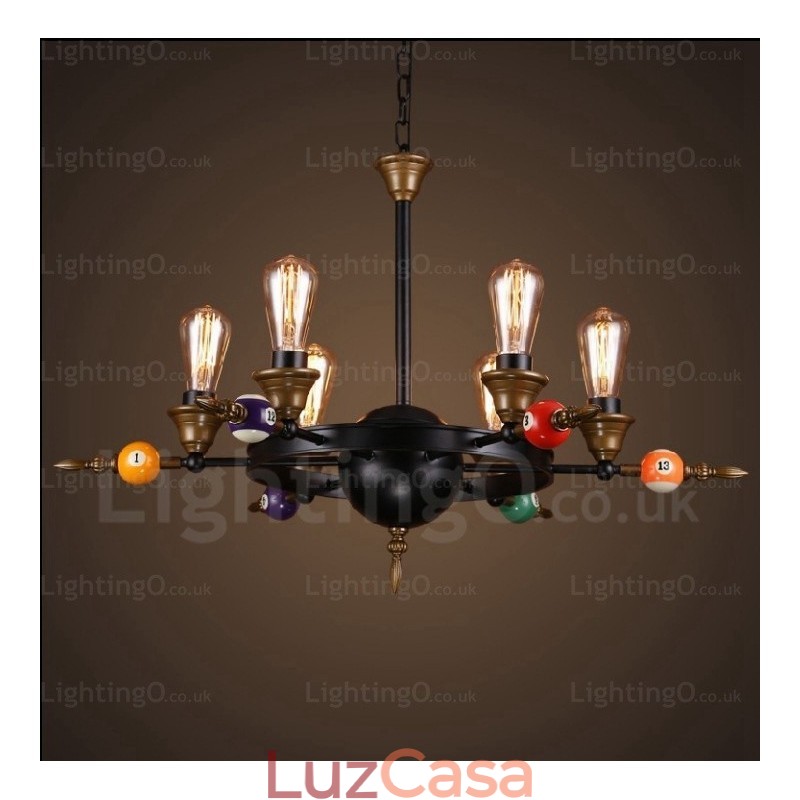 4 Luzes Country Rústico Vintage Retro Pendente Luz
