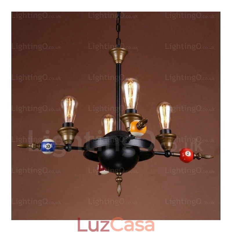 4 Luzes Country Rústico Vintage Retro Pendente Luz