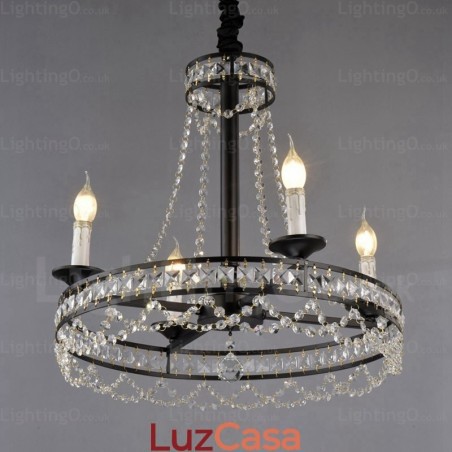 Luminária pendente rústica de 4 luzes Luminária pendente rústica de 4 luzes
