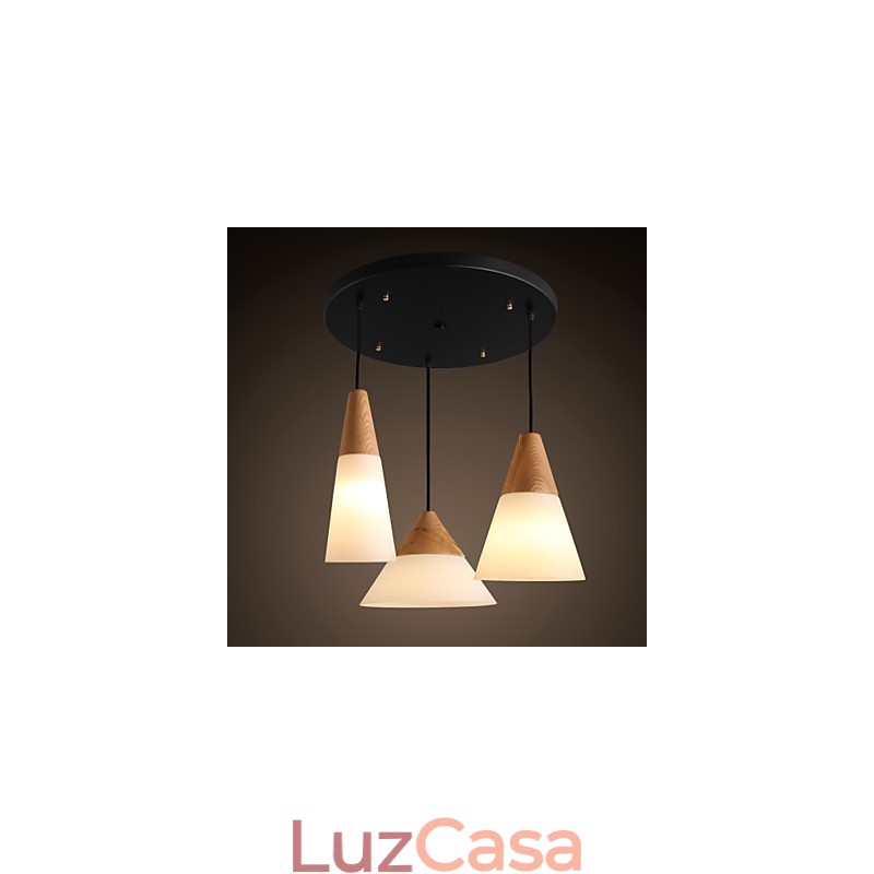 Lustre Mini Estilo Moderno Contemporâneo Metal 3 Luzes Pendentes