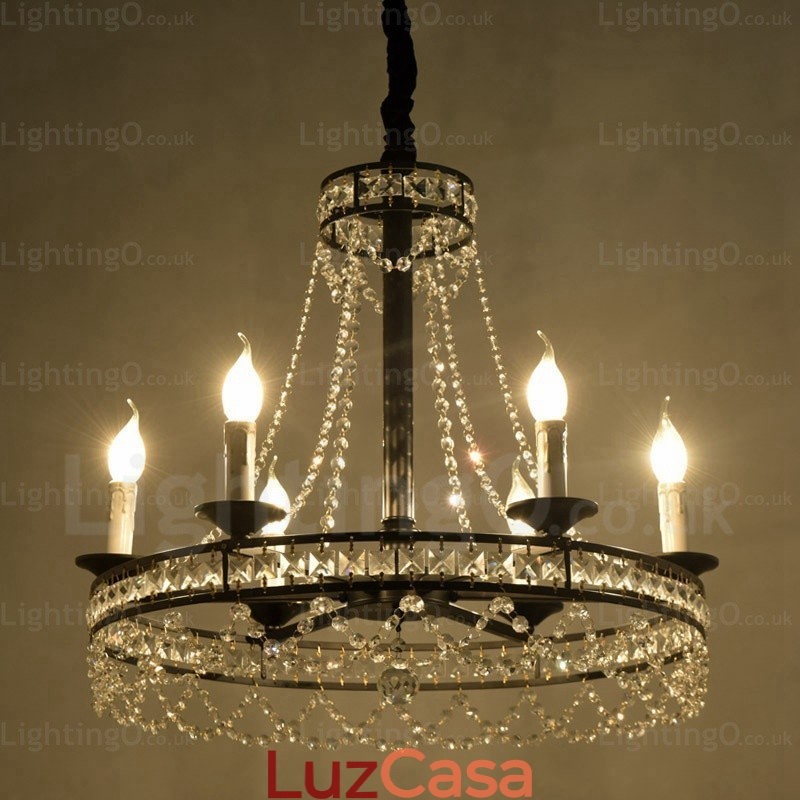 Luminária pendente rústica de 4 luzes