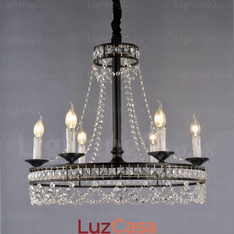 Luminária pendente rústica de 4 luzes