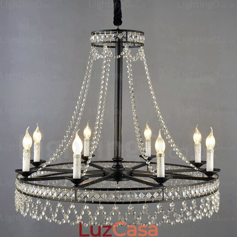 Luminária pendente rústica de 4 luzes