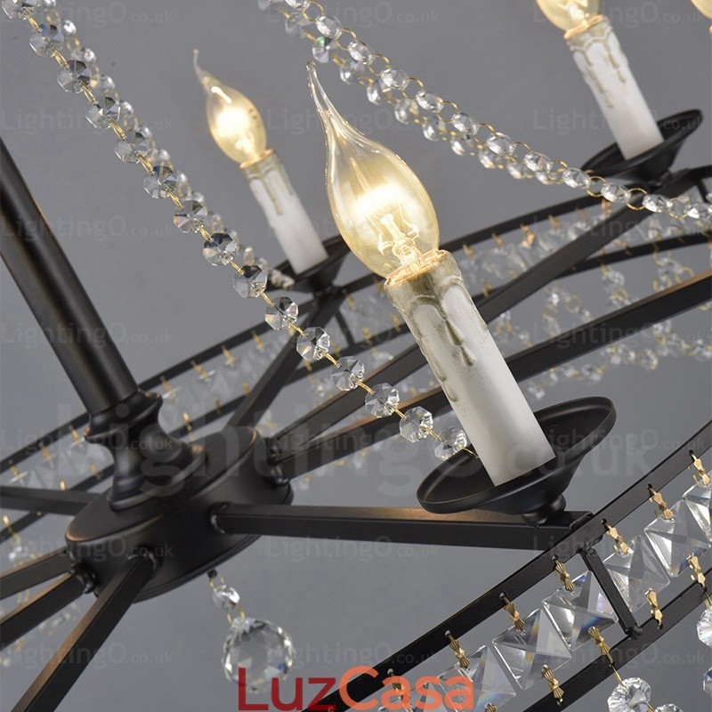 Luminária pendente rústica de 4 luzes