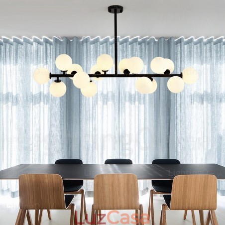 Luminária pendente nórdica de 16 luzes com cúpula de vidro Luminária pendente nórdica de 16 luzes com cúpula de vidro