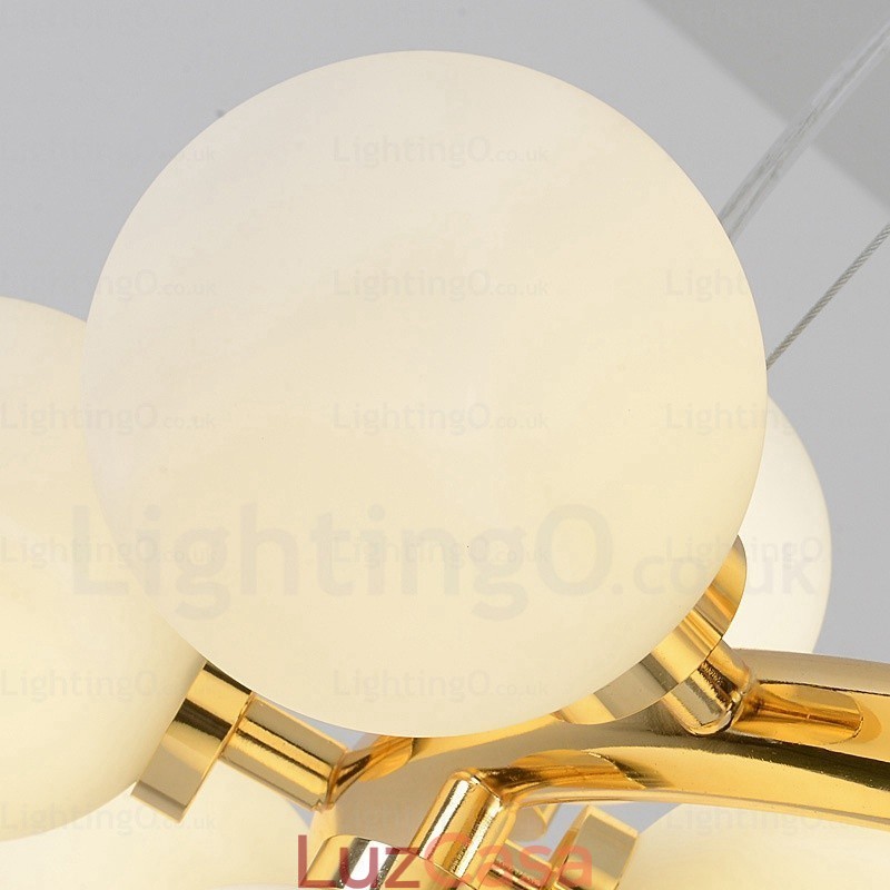 Luminária pendente nórdica de 25 luzes com cúpula de vidro