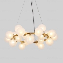 Luminária pendente nórdica de 25 luzes com cúpula de vidro