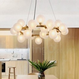 Luminária pendente nórdica de 25 luzes com cúpula de vidro