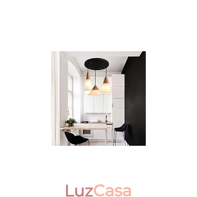 Lustre Mini Estilo Moderno Contemporâneo Metal 3 Luzes Pendentes