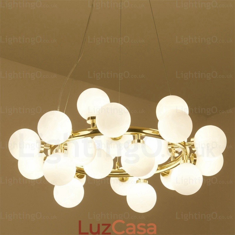 Luminária pendente nórdica de 25 luzes com cúpula de vidro