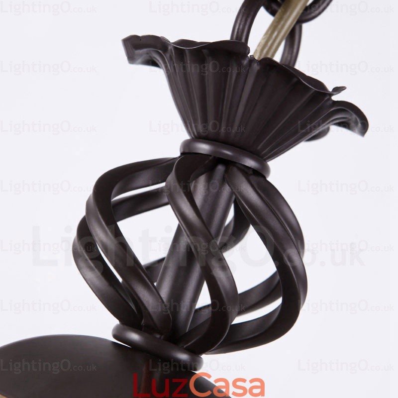 1 luz pendente rústica country com cúpula de vidro