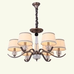 Lustre de Cristal 6 Luzes Moda Pintura Metal
