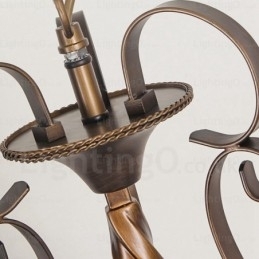 1 luz pendente rústica country com cúpula de vidro