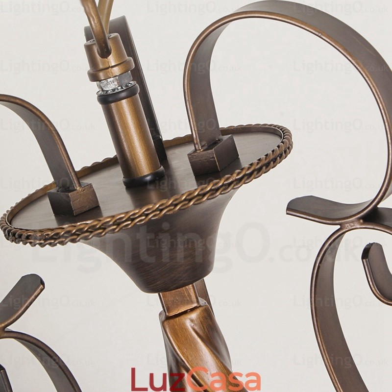 1 luz pendente rústica country com cúpula de vidro