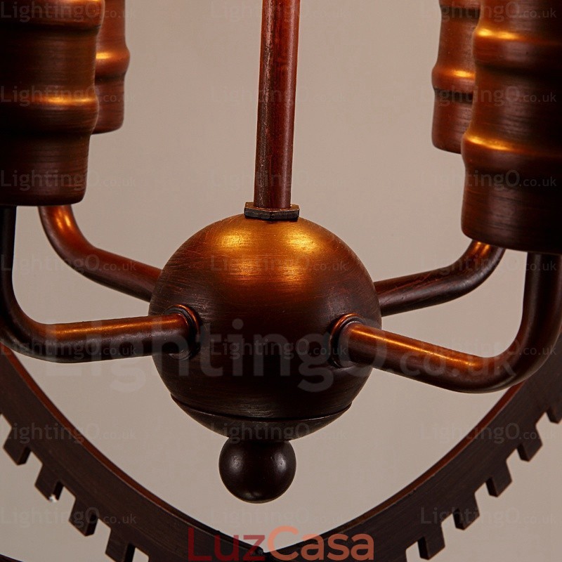 Luminária pendente retrô vintage de 4 luzes