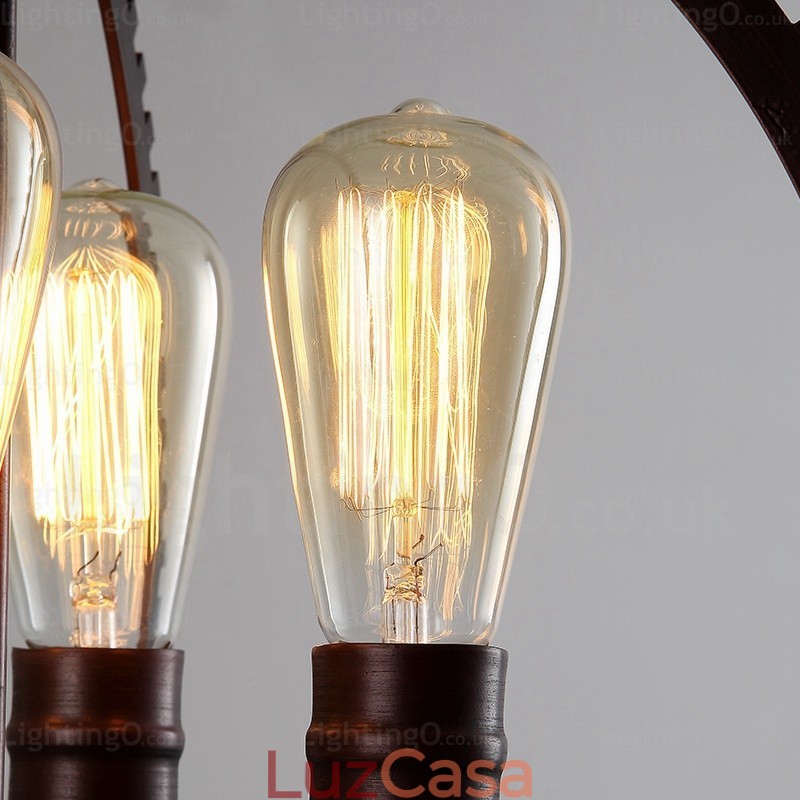 Luminária pendente retrô vintage de 4 luzes