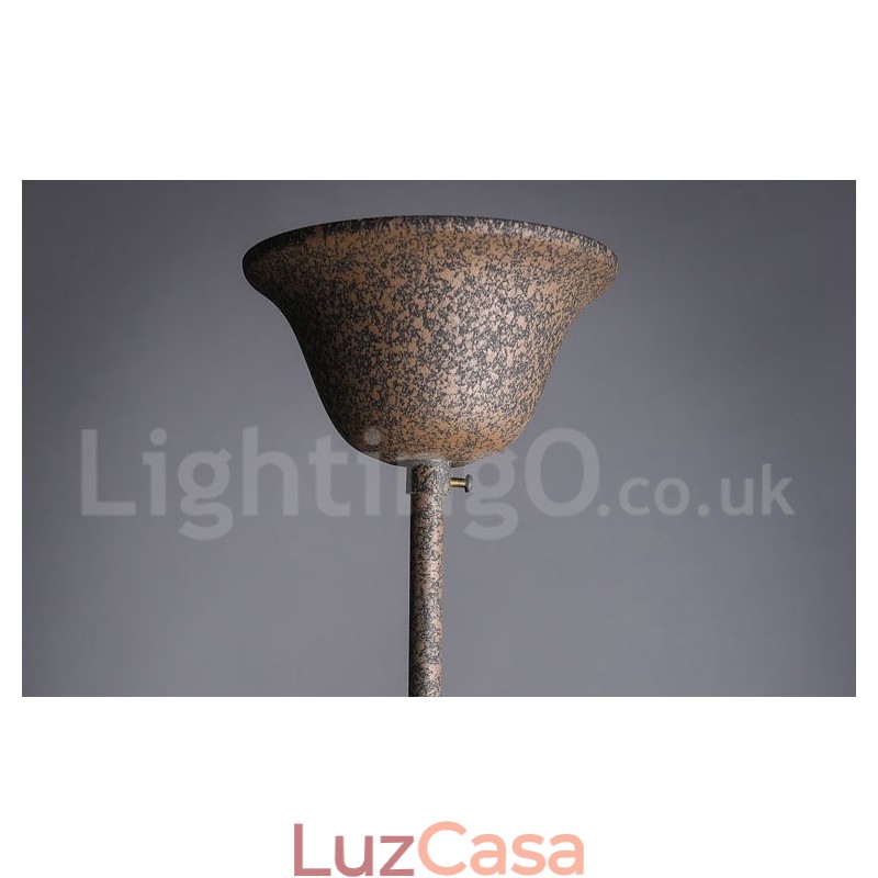6 Diâmetro de luz 60CM Pintura de cristal vintage Lustre de metal Cor de ferro enferrujado Luz pendente