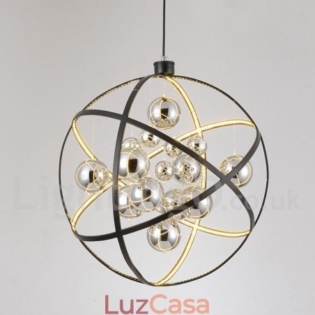 Diâmetro 50CM 80CM Lustre Globo Vintage Cor Enferrujada Luz Pendente