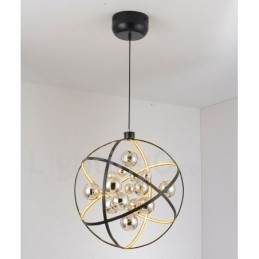 Diâmetro 50CM 80CM Lustre Globo Vintage Cor Enferrujada Luz Pendente