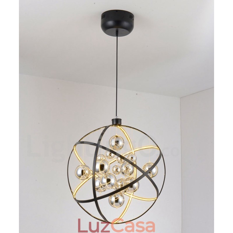 Diâmetro 50CM 80CM Lustre Globo Vintage Cor Enferrujada Luz Pendente