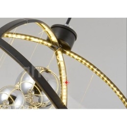 Diâmetro 50CM 80CM Lustre Globo Vintage Cor Enferrujada Luz Pendente