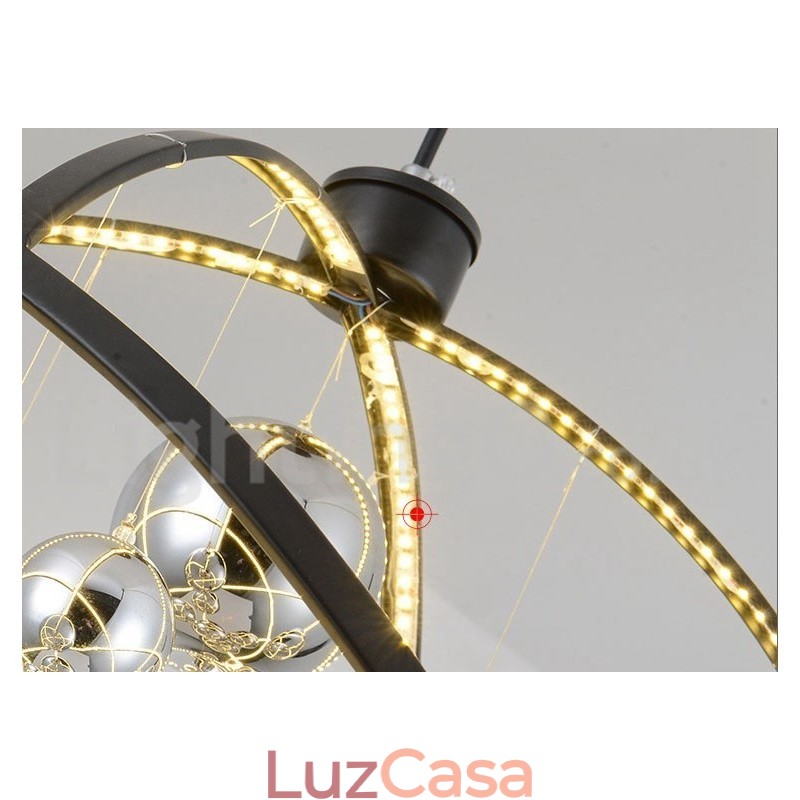 Diâmetro 50CM 80CM Lustre Globo Vintage Cor Enferrujada Luz Pendente