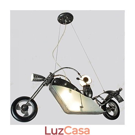 Lustre de ferro para motocicleta infantil nostálgico, lâmpadas de iluminação Lustre de ferro para motocicleta infantil nostálgico, lâmpadas de iluminação
