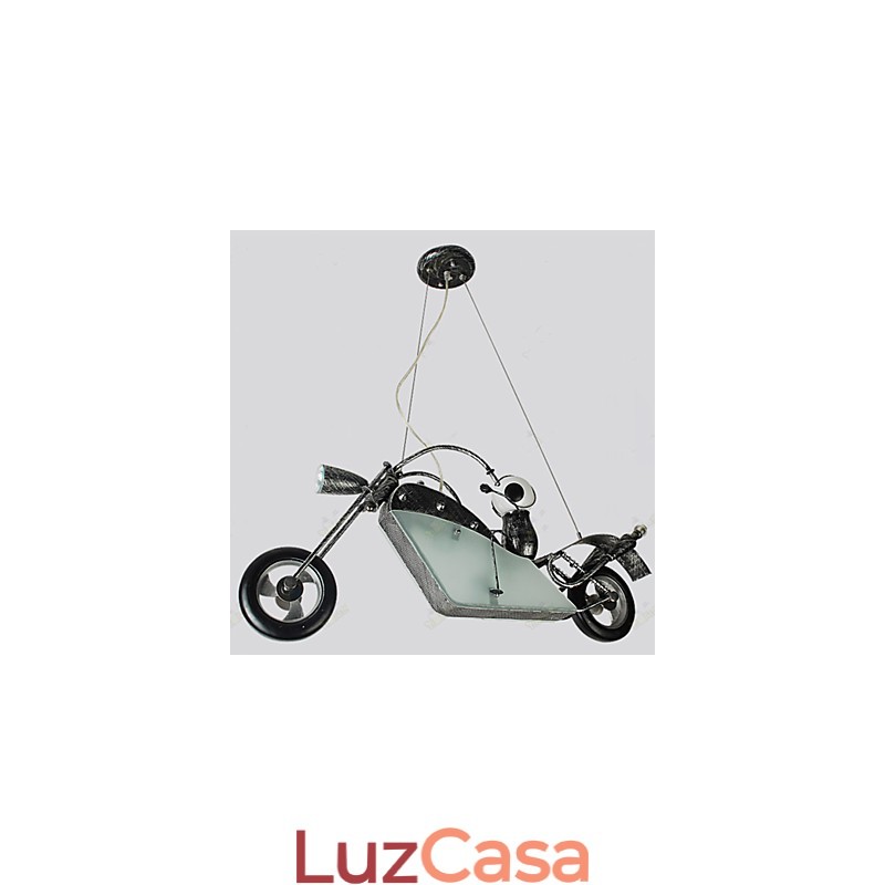 Lustre de ferro para motocicleta infantil nostálgico, lâmpadas de iluminação