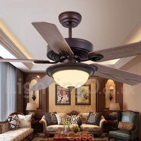 Ventilador de teto vintage country retrô rústico de 42" 48" 52" Ventilador de teto vintage country retrô rústico de 42" 48" 52"