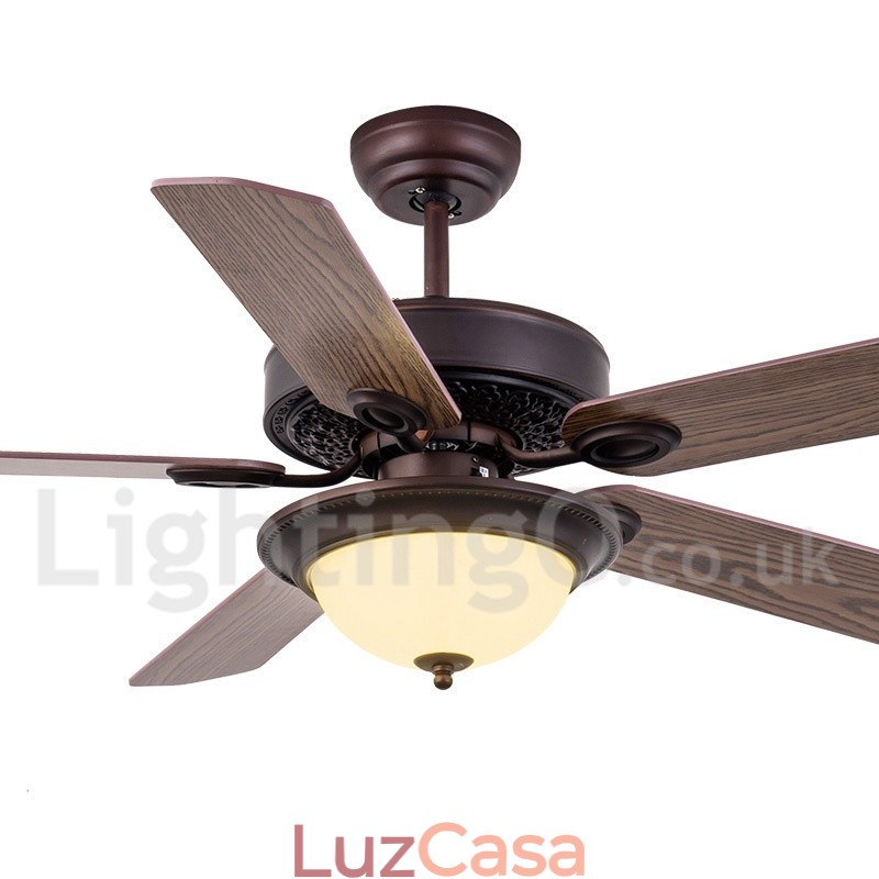 Ventilador de teto vintage country retrô rústico de 42" 48" 52"