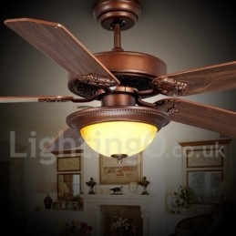 Ventilador de teto vintage country retrô rústico lodge de 48" e 52"