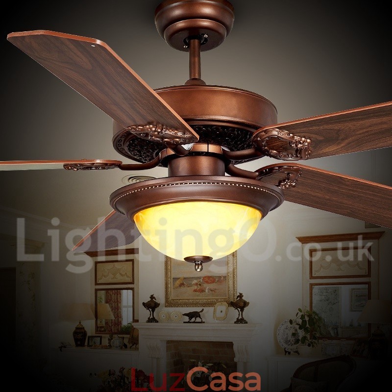 Ventilador de teto vintage country retrô rústico lodge de 48" e 52"