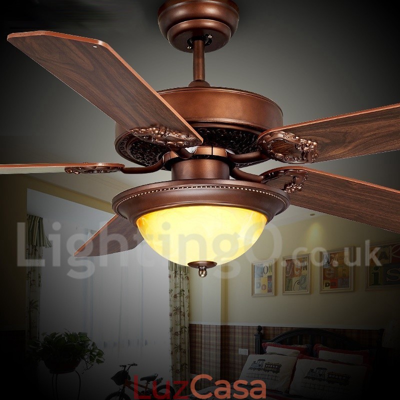 Ventilador de teto vintage country retrô rústico lodge de 48" e 52"