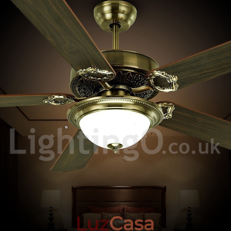 Ventilador de teto vintage country retrô rústico lodge de 48" e 52"